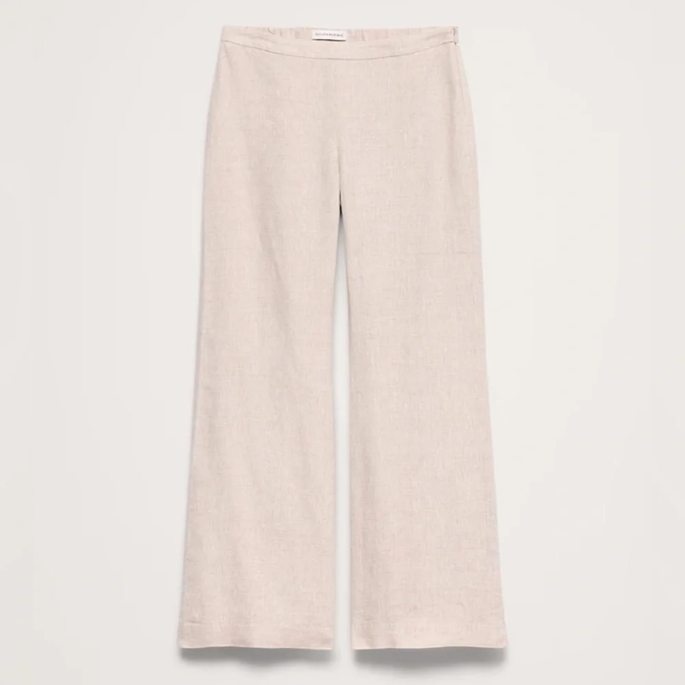 NWT! Banana Republic Mid-Rise Kick-Flare Linen Ankle Pant - Multiple #875194🩷